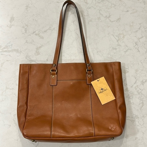 Patricia Nash Solaro Large 100% Leather Tote Heritage Collection Tan Purse Bag - Picture 1 of 17
